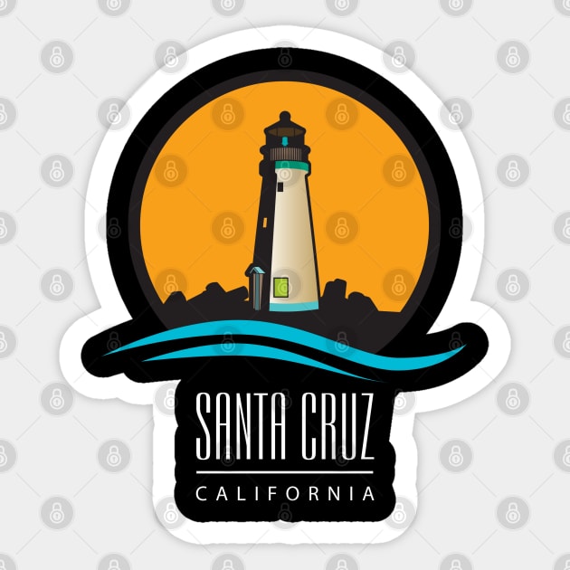 Santa Cruz California Light House Sticker by PauHanaDesign